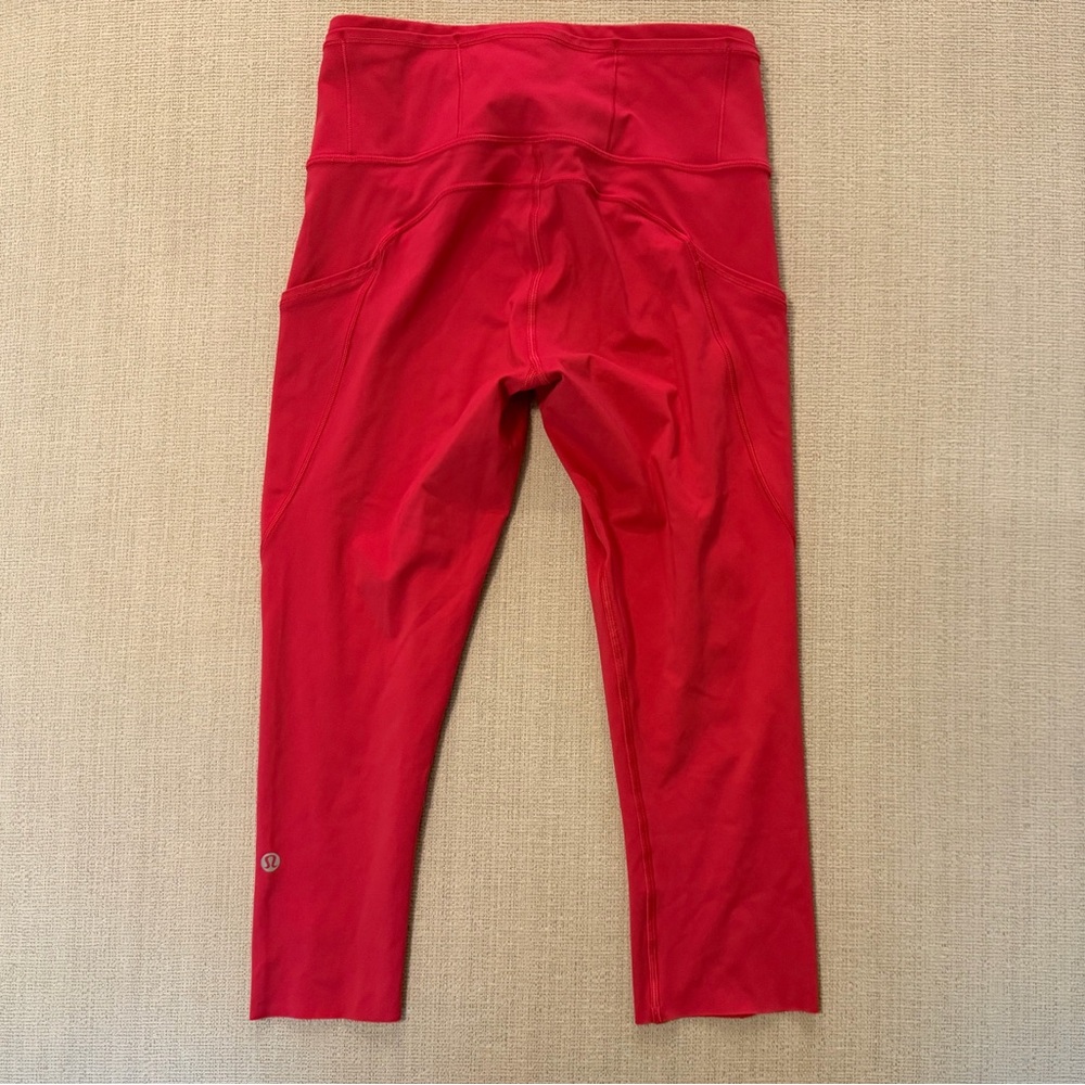 Lululemon Fast and Free Crop II size 6 hot pink